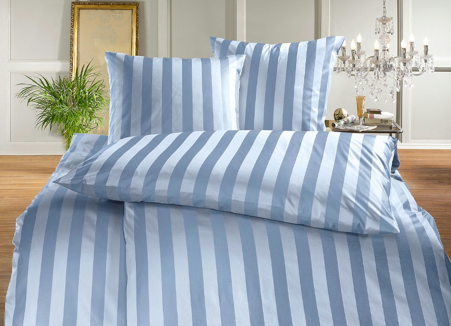Hochwertige Bettwäsche aus dem Hause BAUER, Größe 121 (Kissenbezug, 40/ 80 cm), Hellblau von BAUER CURT
