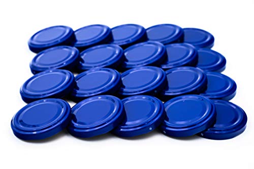 20 St. Ersatzdeckel Twist-off-Deckel 66 mm blau für Gläser zur Aufbewahrung und Bevorratung, Deckel für Einmachgläser, Marmeladengläser, Honiggläser, Feinkostgläser, Gewürzgläser TO 66 von BAUER
