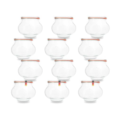 Flaschenbauer 12x Schmuckglas 1062ml I Traditionelles Einkochset mit Glasdeckel, Gummiring und Klammern I Vielseitig einsetzbar und umweltfreundlich Flaschenbauer 12x Schmuckglas 1062ml I Traditionelles Einkochset mit Glasdeckel, Gummiring und Klammern I Vielseitig einsetzbar und umweltfreundlich von flaschenbauer.de