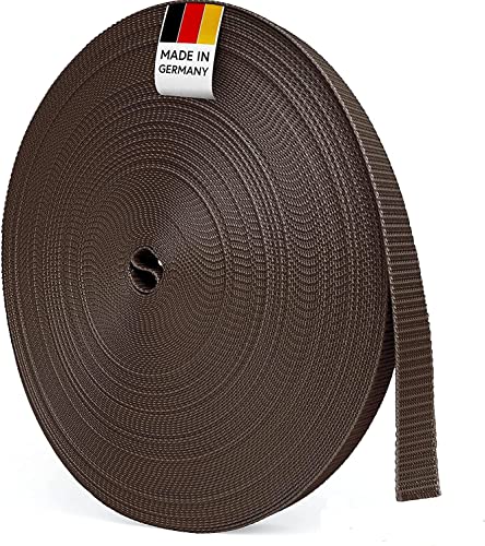 BAUHELD® 50m Rolladengurt 14mm 18mm 20mm 23mm [Made in Germany] Für Rolläden an Türen & Fenster geeignet [Hohe Reißfestigkeit und UV-Stabilität] Rolladen-Gurtband Grau Weiß Beige Braun von BAUHELD