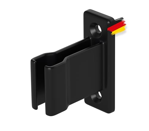 BAUHELD® Kurbelhalter für Kurbelstange [Made in Germany] - Wand-Halterung für Rolladen-Kurbel mit 12 bis 17mm Durchmesser [3 Stück] - Halter mit elastischem Griff - Höhe 25mm - RAL9005 von BAUHELD