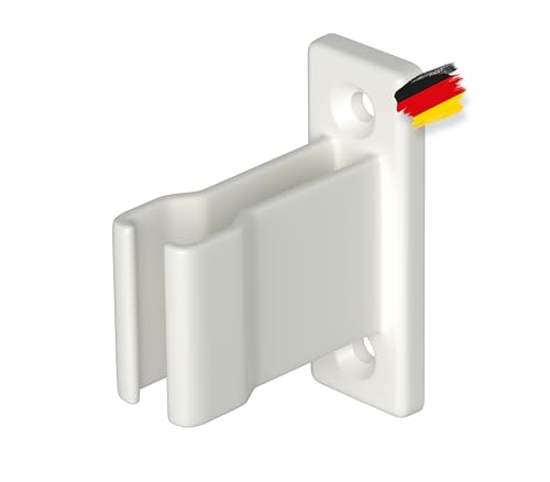 BAUHELD® Kurbelhalter für Kurbelstange [Made in Germany] - Wand-Halterung für Rolladen-Kurbel mit 12 bis 17mm Durchmesser [3 Stück] - Halter mit elastischem Griff - Höhe 25mm - RAL9016 von BAUHELD
