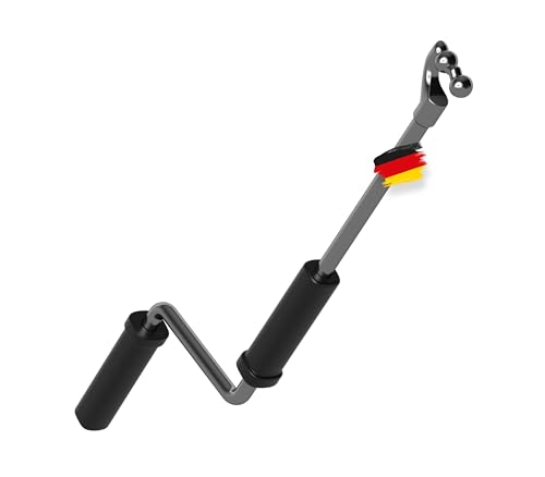 BAUHELD® Markisenkurbel mit Kugel-Haken [Made in Germany] - Markisenstange aus verzinktem Stahl [140cm] - Hochfester Handgriff aus Kunststoff - Kompatibel mit runden Markisen-Ösen - Metall von BAUHELD