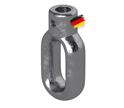BAUHELD® Markisenöse Metall [Made in Germany] - Halterung für Markisen-Kurbel mit Fleischer-Haken [Oval] - Kurbel-Öse aus hochwertigem Zinkdruckguss - Bohrung 10mm - Querbohrung 4mm - Höhe 63mm von BAUHELD