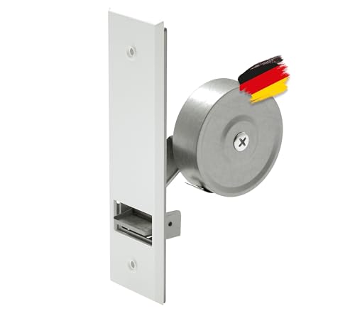 BAUHELD® Rolladen-Gurtwickler Unterputz [Made in Germany] - Maxi Einlass-Gurtwickler aus Stahl - Für Rolladengurt 23mm [ohne Gurt] - Rollladen Aufwickler inkl. Abdeckung Weiß - Lochabstand 160mm von BAUHELD
