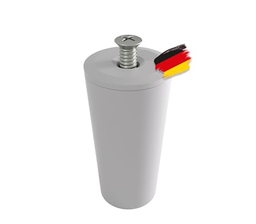 BAUHELD® Rolladen-Stopper 40mm [8 Stück] Aussen-Rolladen Anschlagpuffer aus Kunststoff [Made in Germany] - Rollladen Anschlagstopper inkl. Schrauben - Passend auf Rolladenpanzer Lamellen - Hellgrau von BAUHELD