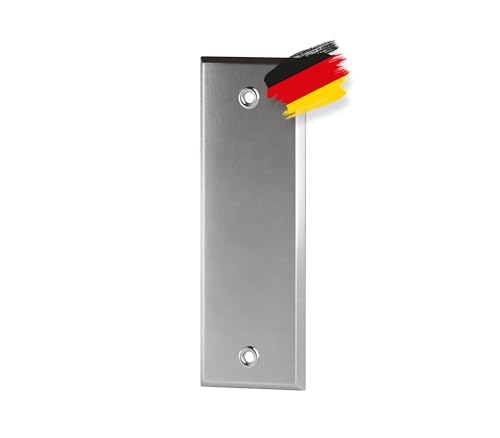 BAUHELD® Rolladengurt Abdeckung Metall Geschlossen - 185mm Lochabstand [1 Stück] - Maxi Unterputz Gurtwickler-Blende [Made in Germany] - Rolladen Abdeckplatte für Rollladengurt 23mm - Chrom von BAUHELD