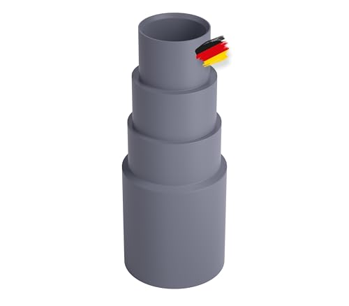 BAUHELD® Staubsauger-Schlauch Aufsatz [Made in Germany] - Adapter für Staubsauger-Düse aus stabilem PVC-Gummi [3 Stück] - Passend für Makita Bosch Kärcher Einhell Festool Eibenstock - Dunkelgrau von BAUHELD