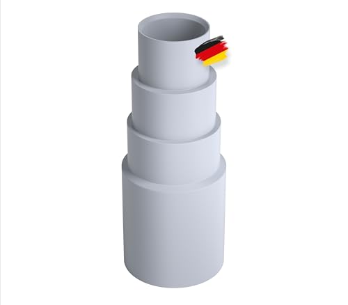 BAUHELD® Staubsauger-Schlauch Aufsatz [Made in Germany] - Adapter für Staubsauger-Düse aus stabilem PVC-Gummi [5 Stück] - Passend für Makita Bosch Kärcher Einhell Festool Eibenstock - Hellgrau von BAUHELD