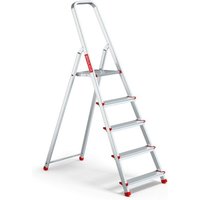 Einfache faltbare Haushaltsleiter aus Aluminium mit 5 Stufen, maximale Tragfähigkeit 125 kg. Einfache faltbare Haushaltsleiter aus Aluminium mit 5 Stufen, maximale Tragfähigkeit 125 kg. von BAULICH