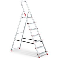 Einfache faltbare Haushaltsleiter aus Aluminium mit 7 Stufen, maximale Tragfähigkeit 125 kg. Einfache faltbare Haushaltsleiter aus Aluminium mit 7 Stufen, maximale Tragfähigkeit 125 kg. von BAULICH