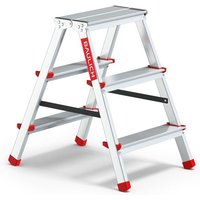 HOME Leiter 2x3 aus Aluminium, doppelseitig, 3 Stufen, 125 kg Tragfähigkeit HOME Leiter 2x3 aus Aluminium, doppelseitig, 3 Stufen, 125 kg Tragfähigkeit von BAULICH