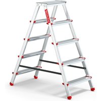 HOME Leiter 2x5 aus Aluminium, doppelseitig, 5 Stufen, 125 kg Tragfähigkeit HOME Leiter 2x5 aus Aluminium, doppelseitig, 5 Stufen, 125 kg Tragfähigkeit von BAULICH