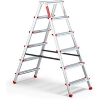 HOME Leiter 2x6 aus Aluminium, doppelseitig, 6 Stufen, 125 kg Tragfähigkeit von BAULICH