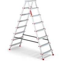 HOME Leiter 2x8 aus Aluminium, doppelseitig, 8 Stufen, 125 kg Tragfähigkeit von BAULICH