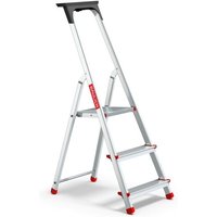 Haushaltsleiter aus Aluminium mit Plattform, 3 Stufen, 150 kg Haushaltsleiter aus Aluminium mit Plattform, 3 Stufen, 150 kg von BAULICH