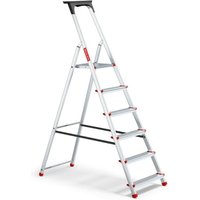 Haushaltsleiter aus Aluminium mit Plattform, 6 Stufen, 150 kg Haushaltsleiter aus Aluminium mit Plattform, 6 Stufen, 150 kg von BAULICH