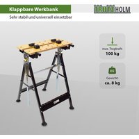 100 kg Werkbank Klappbar höhenverstellbar Werktisch Spanntisch Arbeitstisch von BAUMARKTPLUS