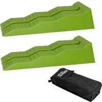 Baumarktplus - 2 x Auffahrkeil mit Überfahrstopper 5 t 60 x 20 x 12 cm Kunststoff Ausgleichskeil 3 Stufen von BAUMARKTPLUS