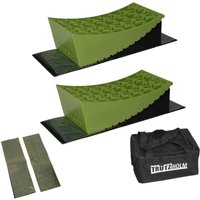Baumarktplus - 2 x Ausgleichsrampe mit Unterlegmatte 13,5 t 32x15x11 / 19x15x8 cm Kunststoff Wohnmobil von BAUMARKTPLUS