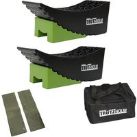 Baumarktplus - 2 x Ausgleichsrampe mit Unterlegmatte 13,5 t 42x17x17 / 20x12x9 cm Kunststoff Wohnmobil von BAUMARKTPLUS