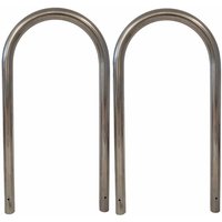2 x Fahrradanlehnbügel 115 x 58 cm Edelstahl Ø 60 mm grau Einbetonieren Fahrradständer Parker Typ U von BAUMARKTPLUS