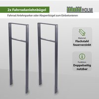2 x Fahrradanlehnbügel 116,5 x 39 cm Flachstahl 13 mm Anthrazit Einbetonieren Fahrradständer Parker Typ H 2 x Fahrradanlehnbügel 116,5 x 39 cm Flachstahl 13 mm Anthrazit Einbetonieren Fahrradständer Parker Typ H von BAUMARKTPLUS