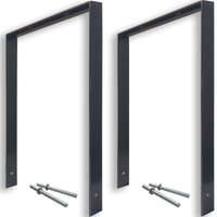 2 x Fahrradanlehnbügel 116,5 x 77 cm Flachstahl 13 mm Anthrazit Einbetonieren Fahrradständer Parker Typ U von BAUMARKTPLUS
