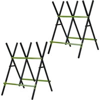 2er Set Holzsägebock klappbar Stahl pulverbeschichtet 100 kg Traglast 3-fach verstellbar in schwarz/grün 2er Set Holzsägebock klappbar Stahl pulverbeschichtet 100 kg Traglast 3-fach verstellbar in schwarz/grün von BAUMARKTPLUS