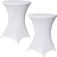 2er Set Stehtischhusse Stretch weiß Ø 80cm Tischhusse von BAUMARKTPLUS