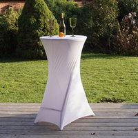 Baumarktplus - 2er Set Stehtischhusse Tischdecke Husse Partytisch Bistrotisch Decke 60cm Weiß von BAUMARKTPLUS