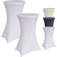 2er Set Stehtischhusse Tischdecke Husse Partytisch Bistrotisch Decke 60cm Weiß von BAUMARKTPLUS