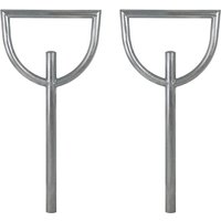 2x Fahrradanlehnbügel 115 x 56 cm Stahl feuerverzinkt ø 60 mm zum Einbetonieren Fahrradständer grau Typ d von BAUMARKTPLUS
