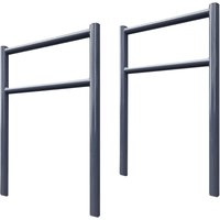 2x Fahrradanlehnbügel mit Knieholm 115x75 cm Stahl pulverbeschichtet Ø 60 mm Einbetonieren Anthrazit Typ H von BAUMARKTPLUS