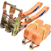 Baumarktplus - 2x Profi Ratschen Spanngurt Spanngurte Zurrgurt 2-tlg 5m 1,5to 1500kg tüv/gs orange von BAUMARKTPLUS