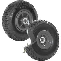 Baumarktplus - 2x Sackkarrenrad Vollgummi 260x85 mm 3.00-4 60mm Nabenlänge Ersatzrad Nabenversatz grau von BAUMARKTPLUS