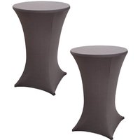Baumarktplus - 2x Stehtischhusse Stretch 70 cm anthrazit Tischdecke Husse Bistrotisch Partytisch von BAUMARKTPLUS