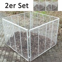 2x TRUTZHOLM Komposter 100x100x80 cm Metallkomposter aus Streckmetall Gartenkomposter Feuerverzinkt von BAUMARKTPLUS