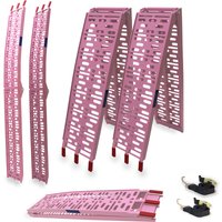 Baumarktplus - trutzholm 2 x Auffahrrampe klappbar 228cm Traglast 680 kg alu pink gelocht Verladerampe Rampe - pink von BAUMARKTPLUS