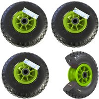 Baumarktplus - 4x Sackkarrenrad Vollgummi 260x85 mm 3.00-4 pu Ersatzrad Rad Reifen Achsenlager 75 mm grün von BAUMARKTPLUS