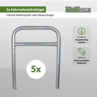 Baumarktplus - 5 x Fahrradanlehnbügel 78 x 115 cm Stahl feuerverzinkt ø 60 mm grau Einbetonieren Fahrradständer Parker Typ h von BAUMARKTPLUS