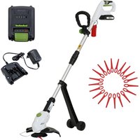 Trutzholm - Akku Rasentrimmer 20 v 2,0 Ah Akku & Ladegerät 26 cm Kantenschneider Trimmer inkl. 20x Nylonmesser von TRUTZHOLM