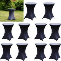 Baumarktplus - 10er Set Stehtischhusse Stretch anthrazit Partytisch Bistrotisch 80cm von BAUMARKTPLUS