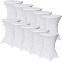 Baumarktplus - 10er Set Stehtischhusse Stretch weiß ø 80 cm Tischhusse von BAUMARKTPLUS