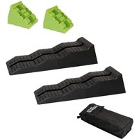 Baumarktplus - 2 x Auffahrkeil mit extra Blocker 5T 56 x 20 x 13 cm Kunststoff Stufenkeil 3 Stufen Ausgleichskeil von BAUMARKTPLUS