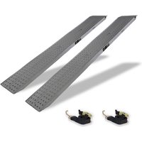 Baumarktplus - trutzholm 2 x Auffahrrampen 200 x 28 cm 540 kg Alu gelocht starr grau Verladerampen Motorradrampen von BAUMARKTPLUS