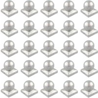 Baumarktplus - 25x Pfostenkappe verzinkt 101 mm Kugel Abdeckkappe für Pfosten 10 x 10 cm von BAUMARKTPLUS