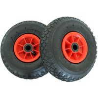 Baumarktplus - 2x Sackkarrenrad Luftrad 260x85 3.00-4 Achlänge 75 mm 4PR Lagen mit Nadellager rot von BAUMARKTPLUS