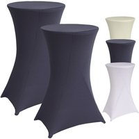 2x Stehtischhusse grau 60 cm Husse Partytisch Bistrotisch Tischdecke Decke von BAUMARKTPLUS
