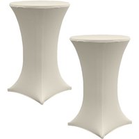 2x Stehtischhusse Stretch 70 cm beige Tischdecke Husse Bistrotisch Partytisch von BAUMARKTPLUS